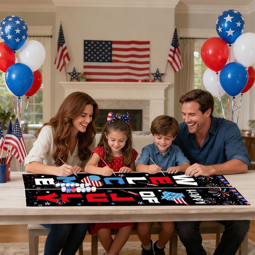 Paint by Numbers Front Door Hanging Banners - Independence Streamers