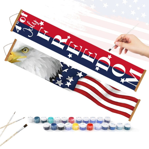Paint by Numbers Front Door Hanging Banners - USA Party Flags