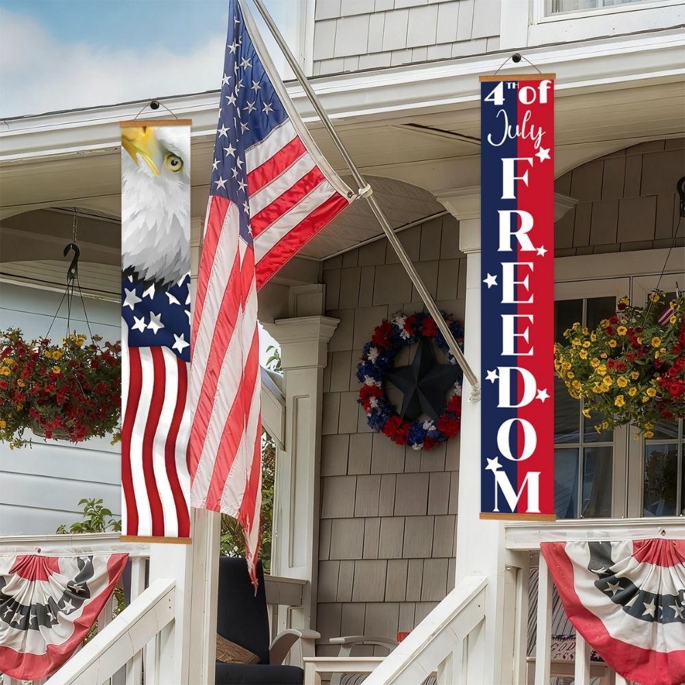 Paint by Numbers Front Door Hanging Banners - USA Party Flags