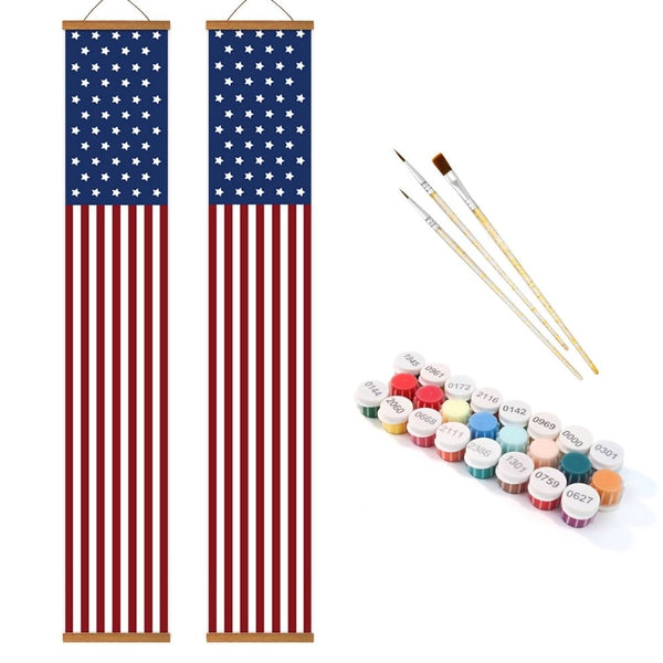 Paint by Numbers Front Door Hanging Banners - Stars & Stripes
