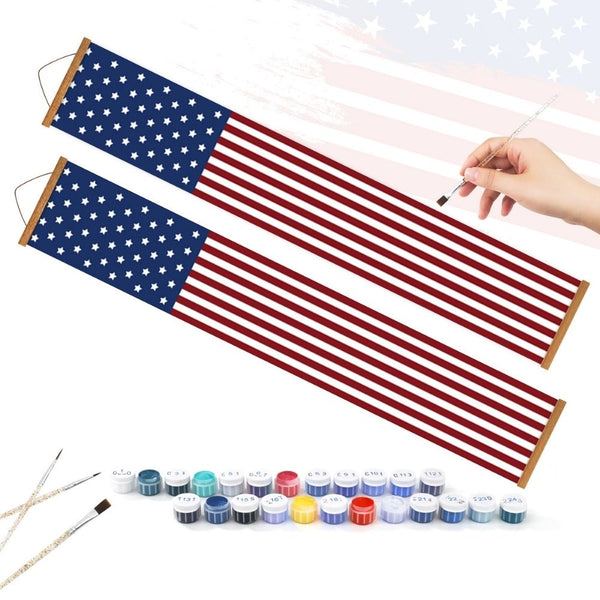 Paint by Numbers Front Door Hanging Banners - Stars & Stripes