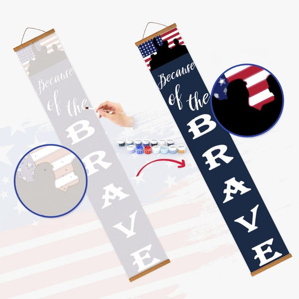 Paint by Numbers Front Door Hanging Banners - Stars & Stripes