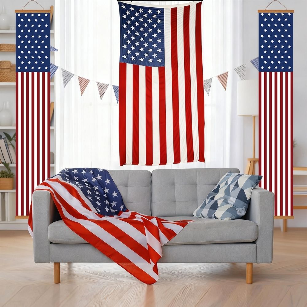 Paint by Numbers Front Door Hanging Banners - Stars & Stripes