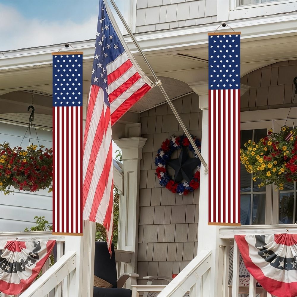 Paint by Numbers Front Door Hanging Banners - Stars & Stripes