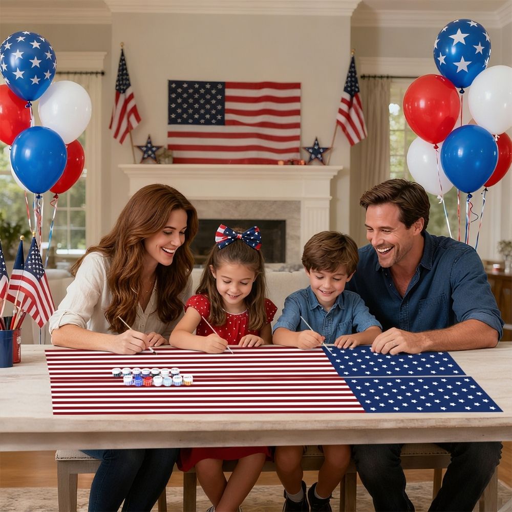 Paint by Numbers Front Door Hanging Banners - Stars & Stripes