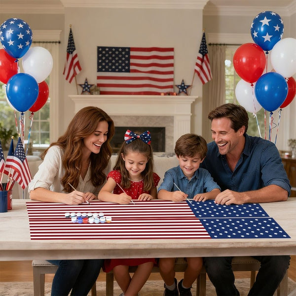 Paint by Numbers Front Door Hanging Banners - Stars & Stripes