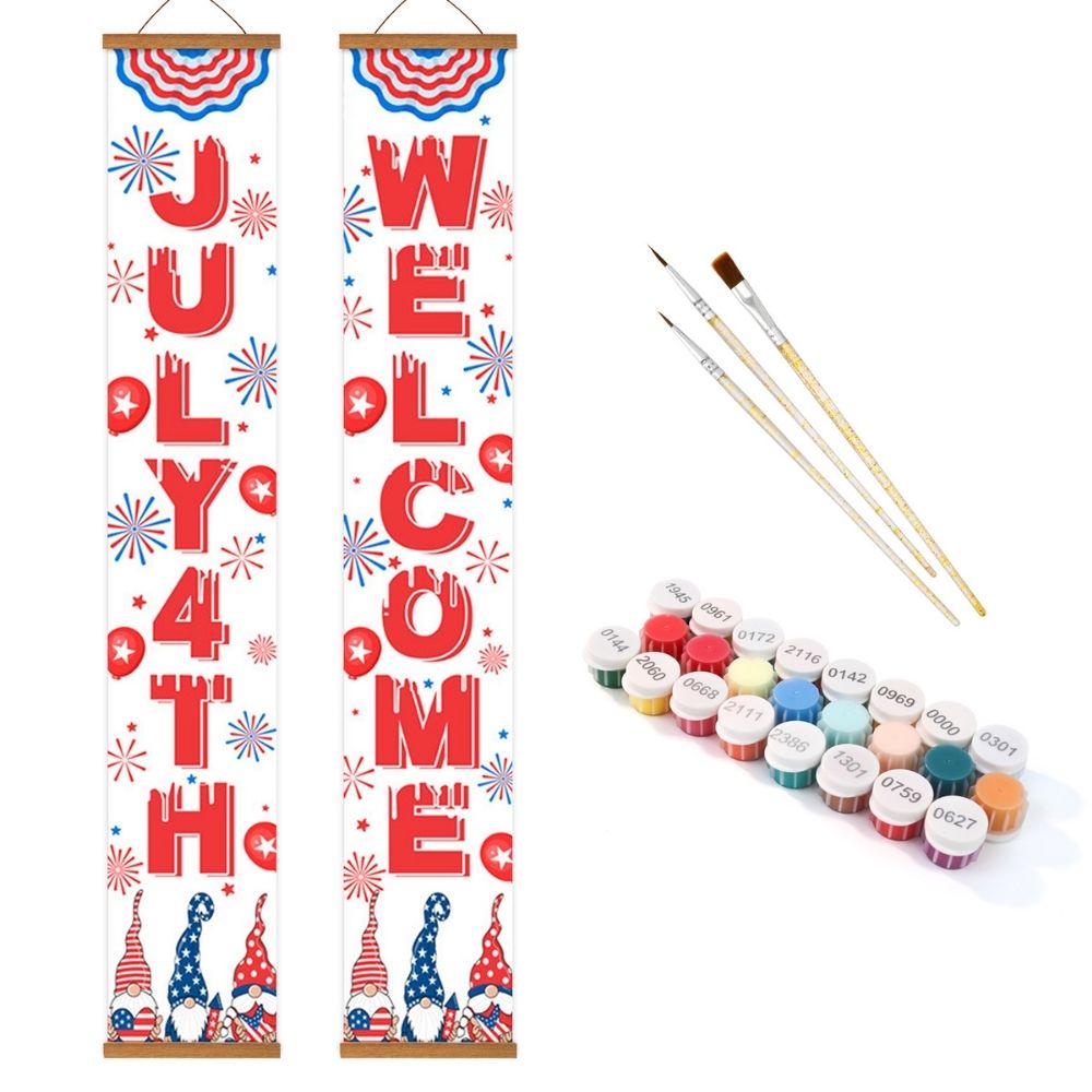 Paint by Numbers Front Door Hanging Banners - Freedom Bunting