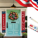 Paint by Numbers Front Door Hanging Banners - Patriotic Garland Figured'Art