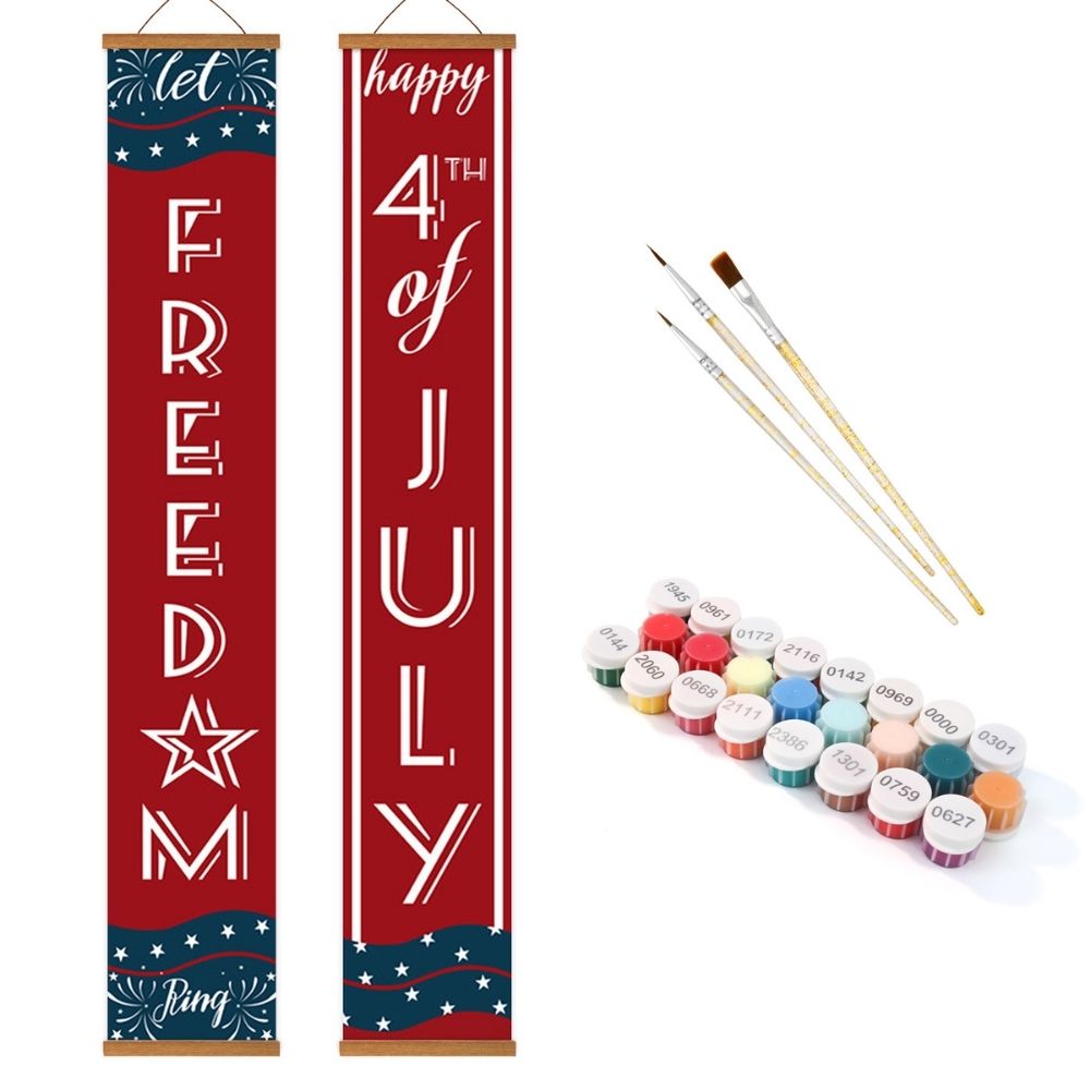 Paint by Numbers Front Door Hanging Banners - Patriotic Garland