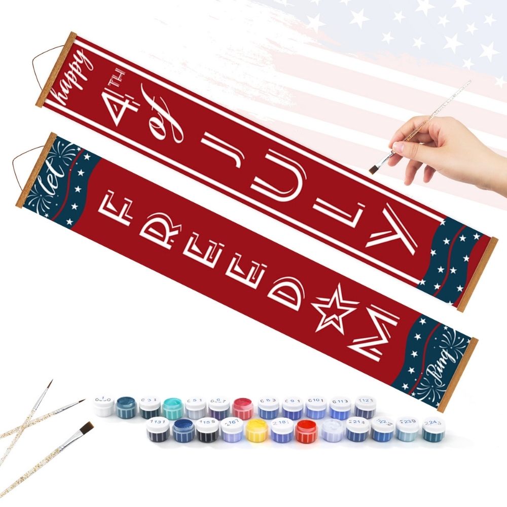 Paint by Numbers Front Door Hanging Banners - Patriotic Garland