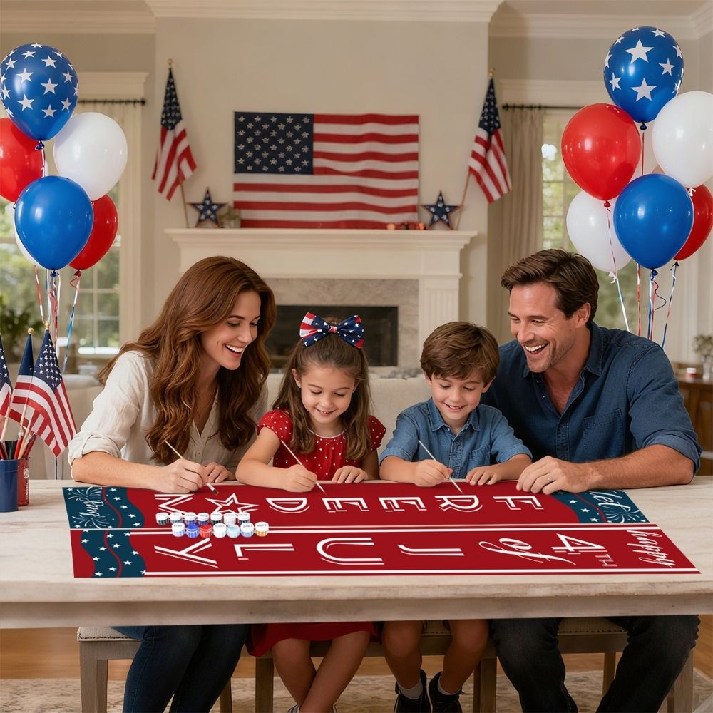 Paint by Numbers Front Door Hanging Banners - Patriotic Garland