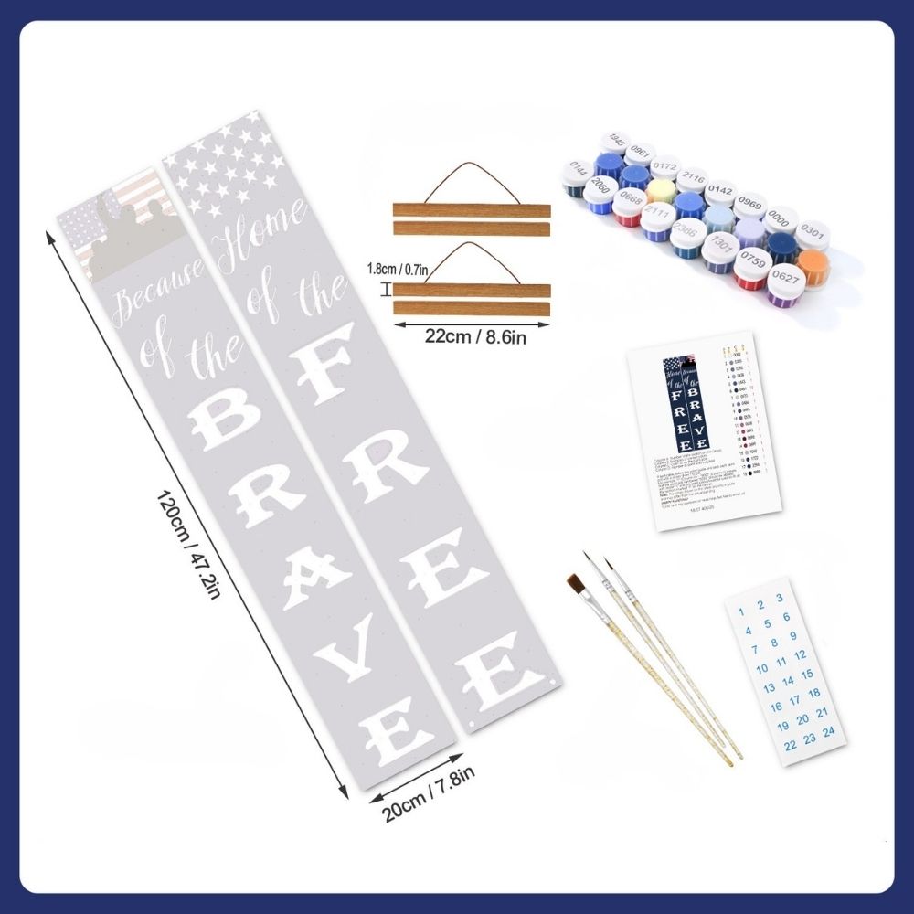 Paint by Numbers Front Door Hanging Banners - Stars Garland