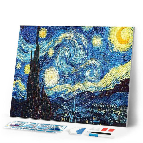 Diamond Painting | Diamond Painting - Starry Night | Diamond Painting Famous Paintings famous paintings | FiguredArt