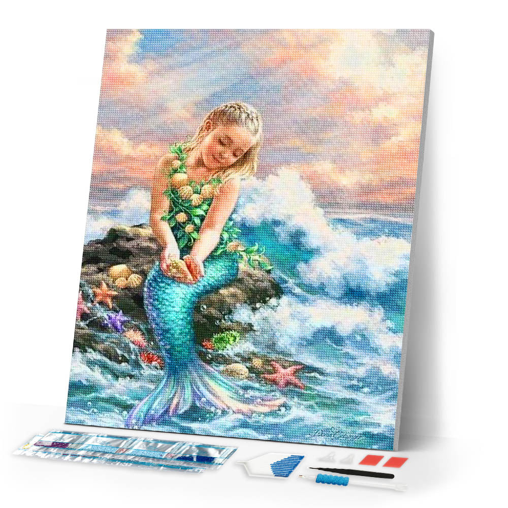 Diamond Painting | Diamond Painting - Little Mermaid | Diamond Painting Romance romance | FiguredArt