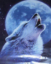 Load image into Gallery viewer, Diamond Painting | Diamond Painting - Howling Wolf and Full Moon | animals Diamond Painting Animals rabbits wolves | FiguredArt