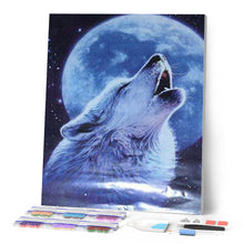Load image into Gallery viewer, Diamond Painting - Howling Wolf and Full Moon