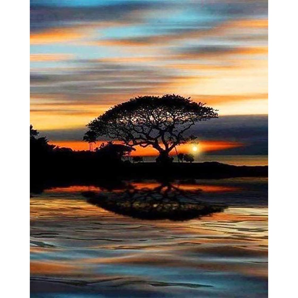 Diamond Painting - Sunset at waterfront