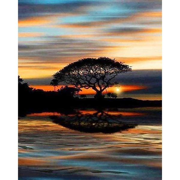 Diamond Painting - Sunset at waterfront