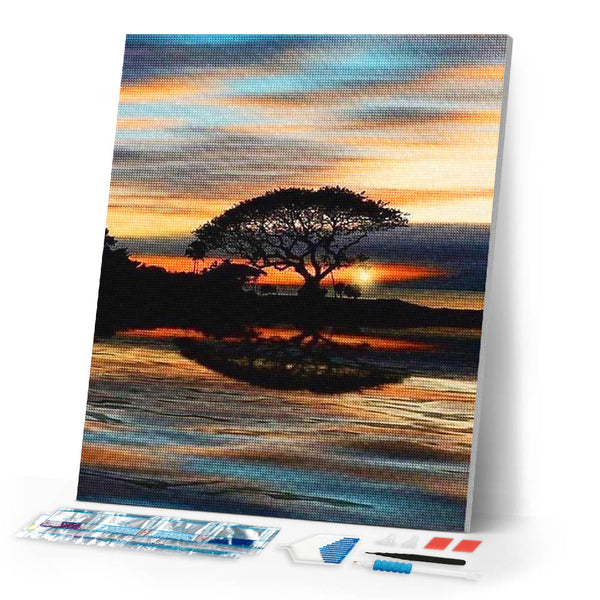 Diamond Painting | Diamond Painting - Sunset at waterfront | Diamond Painting Landscapes landscapes | FiguredArt