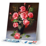 Diamond Painting | Diamond Painting - Rose Vase | Diamond Painting Flowers flowers | FiguredArt