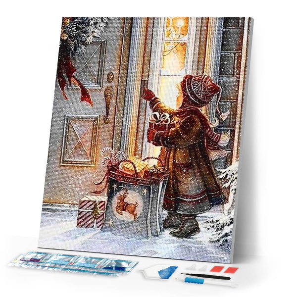 Diamond Painting | Diamond Painting - Girl on Christmas night | christmas Diamond Painting Religion religion | FiguredArt