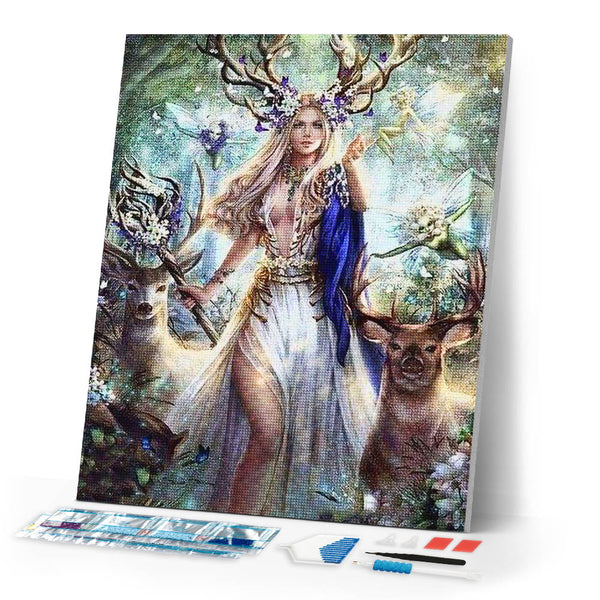 Diamond Painting | Diamond Painting - Queen of Reindeer | animals deer Diamond Painting Animals | FiguredArt