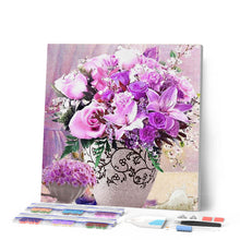 Load image into Gallery viewer, Diamond Painting - Purple Flowers
