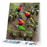 Diamond Painting | Diamond Painting - Blue-headed Parrots on Branch | animals birds Diamond Painting Animals parrots | FiguredArt