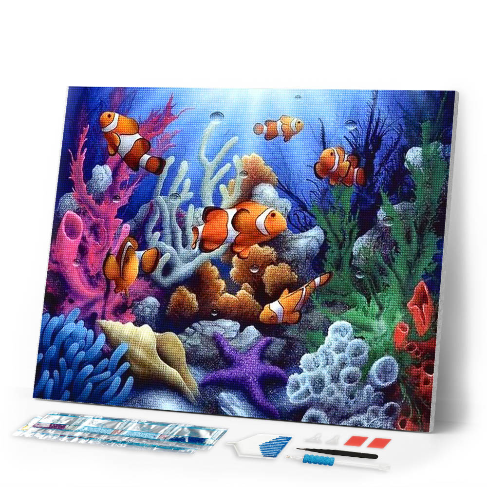 Diamond Painting | Diamond Painting - Clown Fish | animals Diamond Painting Animals fish | FiguredArt