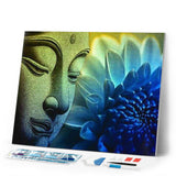 Diamond Painting | Diamond Painting - Buddha and Lotus | Diamond Painting Religion religion | FiguredArt