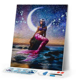 Diamond Painting | Diamond Painting - Mermaid and Crescent Moon | Diamond Painting Romance romance | FiguredArt