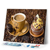 Diamond Painting | Diamond Painting - Coffee and biscuits | Diamond Painting kitchen kitchen | FiguredArt
