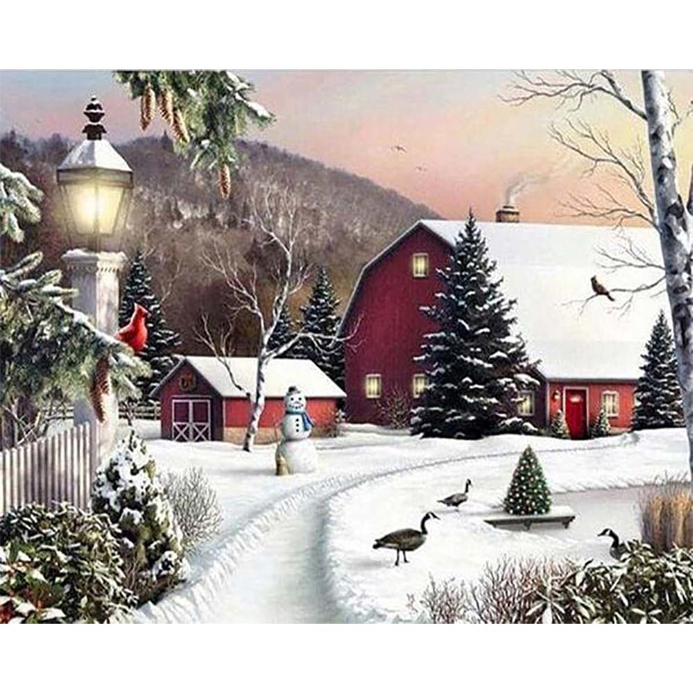 Diamond Painting - Snowy Farm
