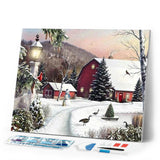 Diamond Painting | Diamond Painting - Snowy Farm | Diamond Painting Landscapes landscapes | FiguredArt