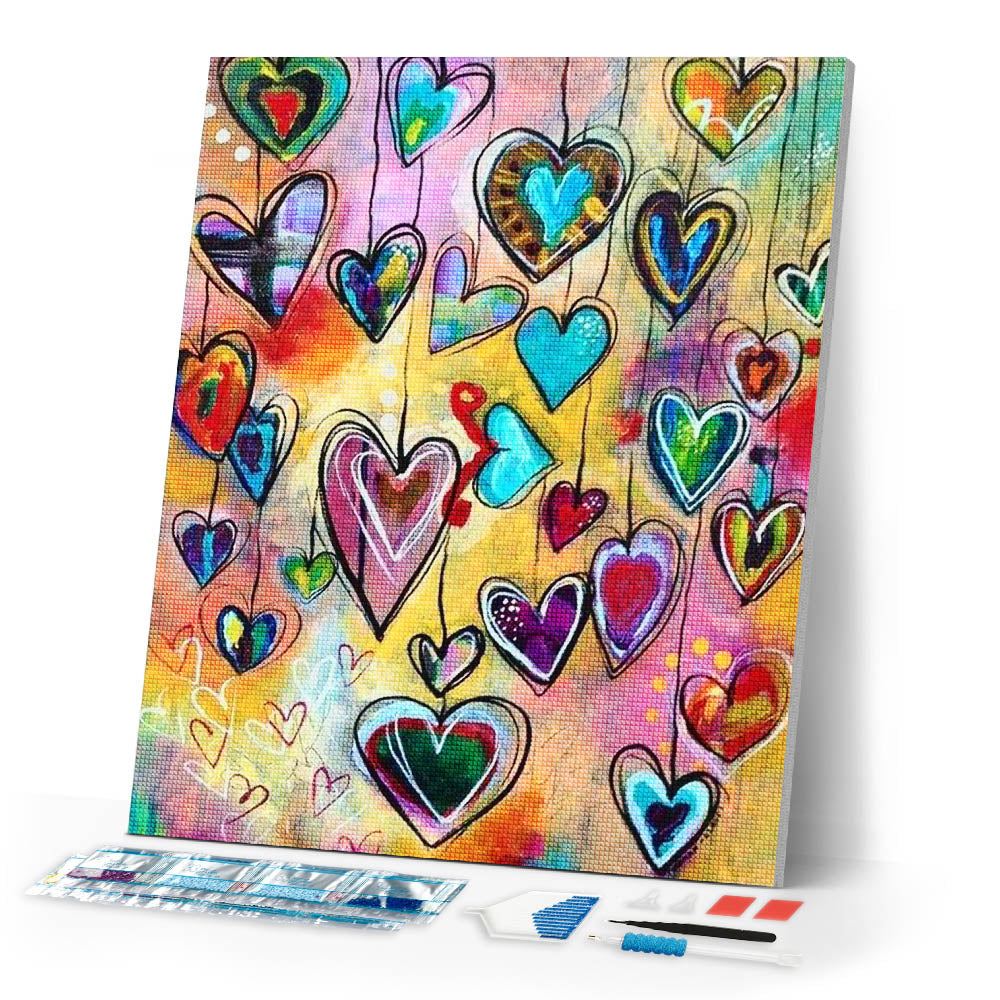 Diamond Painting | Diamond Painting - Hearts | Diamond Painting Romance romance | FiguredArt