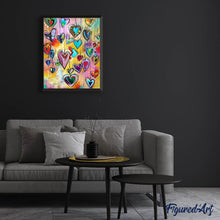 Load image into Gallery viewer, Diamond Painting Kit with Frame Back View - Hearts