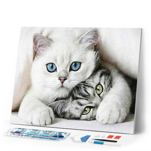 Diamond Painting | Diamond Painting - Friends Cats | animals cats Diamond Painting Animals | FiguredArt