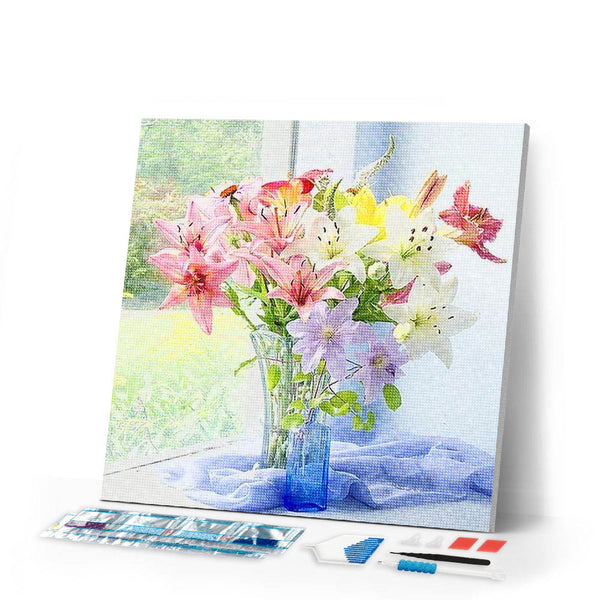 Diamond Painting | Diamond Painting - Vase of Fresh Flowers | Diamond Painting Flowers flowers | FiguredArt
