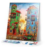 Diamond Painting | Diamond Painting - Neighbors Apartments | cities Diamond Painting Cities | FiguredArt