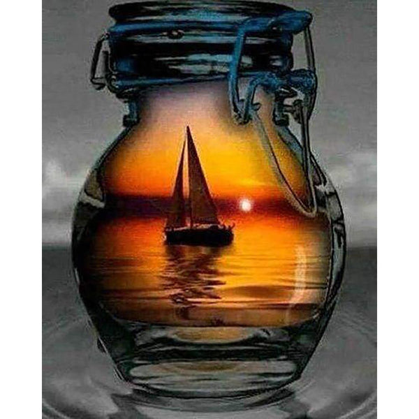 Diamond Painting - Sailboat and Vase