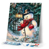 Diamond Painting | Diamond Painting - A Snowman | Diamond Painting Landscapes landscapes winter | FiguredArt