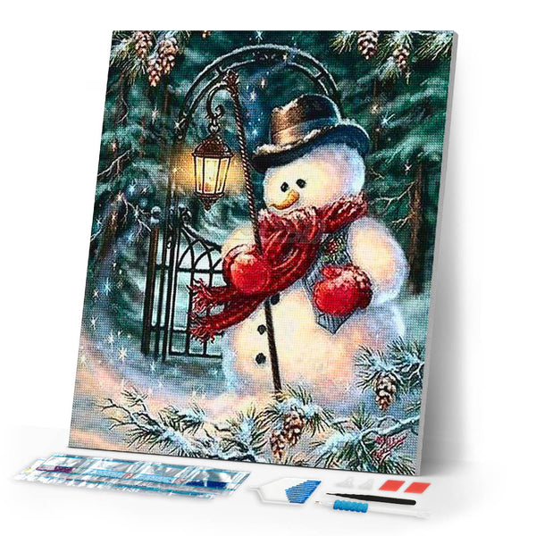 Diamond Painting | Diamond Painting - A Snowman | Diamond Painting Landscapes landscapes winter | FiguredArt