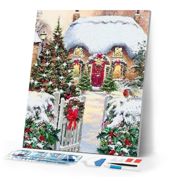 Diamond Painting | Diamond Painting - Winter House | Diamond Painting Landscapes landscapes winter | FiguredArt