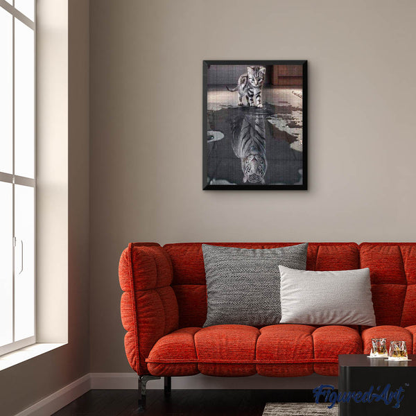 Diamond Painting - Reflective Tiger and Lion