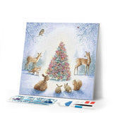 Diamond Painting | Diamond Painting - Christmas Tree and Animals | animals christmas Diamond Painting Animals | FiguredArt
