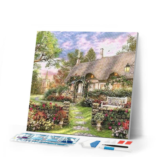 Diamond Painting | Diamond Painting - Countryside House | Diamond Painting Landscapes landscapes | FiguredArt