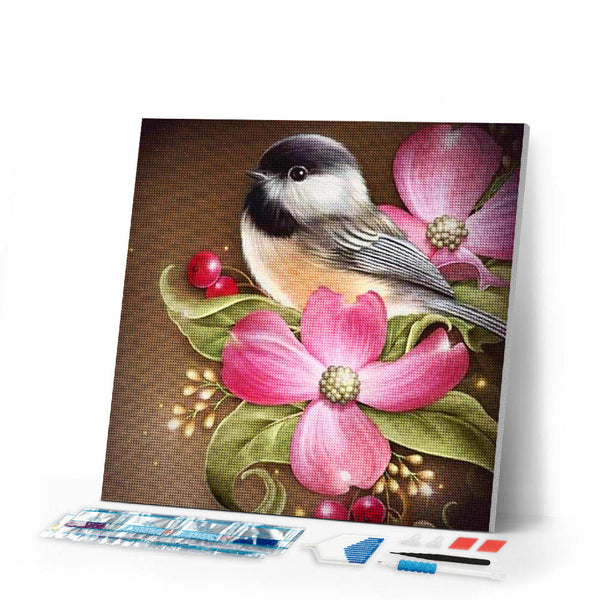 Diamond Painting | Diamond Painting - Little Bird and Flowers | animals birds Diamond Painting Animals Diamond Painting Flowers flowers |