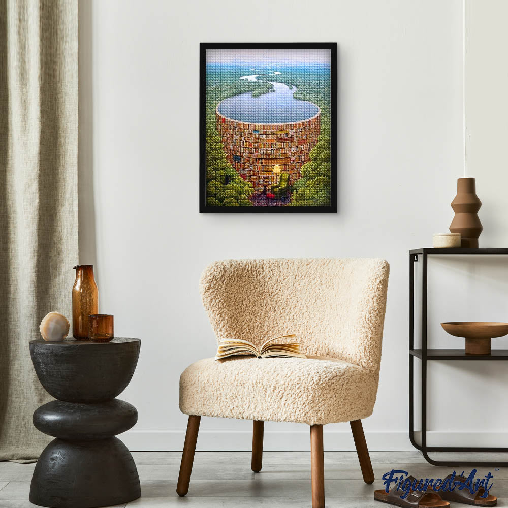 Diamond Painting - River and Library