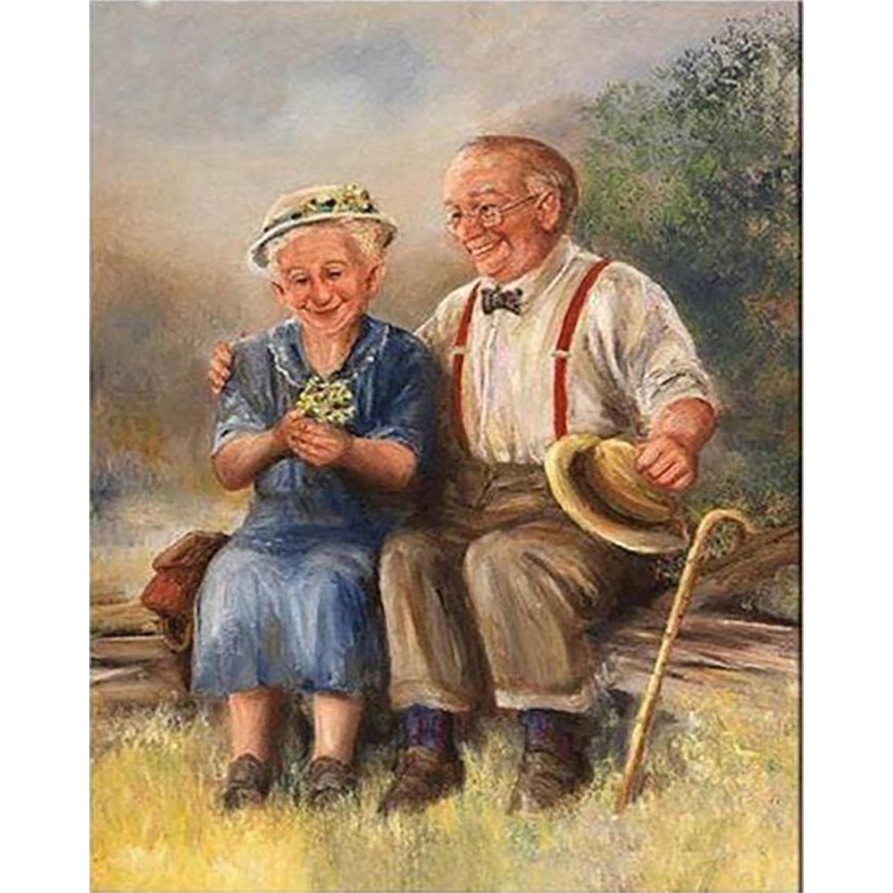 Diamond Painting - Couple on a Bench