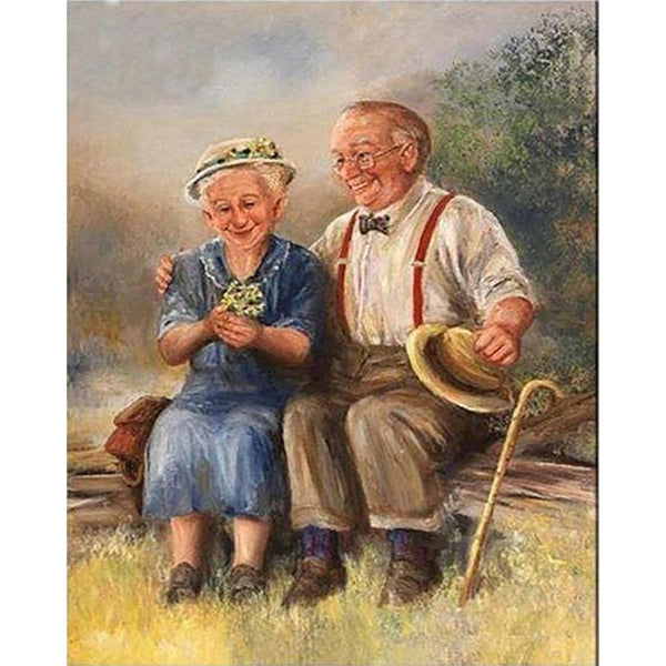 Diamond Painting - Couple on a Bench